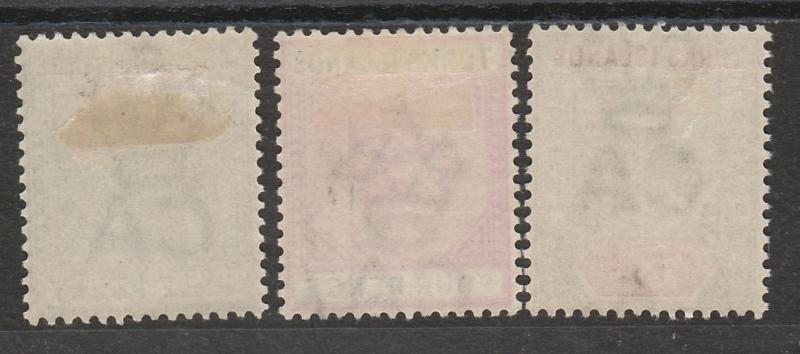 TURKS ISLANDS 1893 QV SET 1/2D - 5D