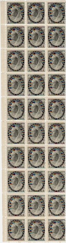 #74 F MNH post office fresh block of 30 Numeral 1/2cent