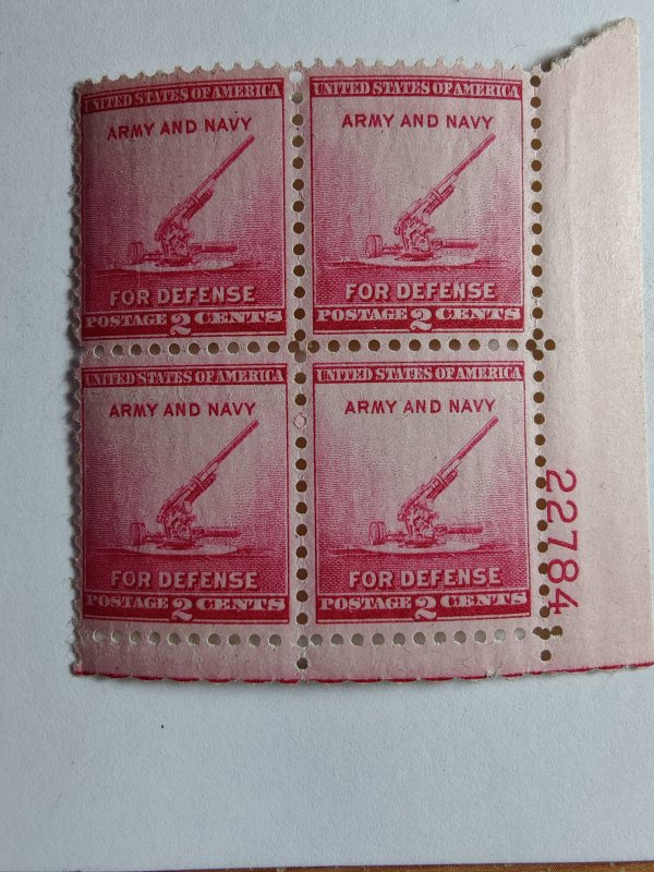 SCOTT #900 PLATE BLOCK #22784 LR ARMY NAVY MINT NEVER HINGED STUNNING !!