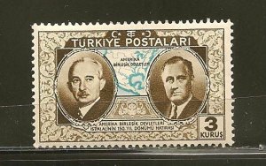 Turkey SC#818 Presidents and Map 1939 Mint Hinged