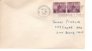 3c  CENTURY OF PROGRESS  - CHICAGO, ILL  1933  FDC17563