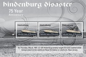 Micronesia 2012 - Hindenburg Aviation - Sheet of 3 Stamps - Scott #971 - MNH