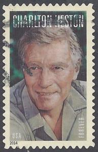 #4892 (49c Forever) Charlton Heston 2014 Used