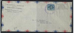 VENEZUELA (P2912B) 1947 .10 BS/20C SURCH COVER A/M FROM AMERICAN CONSUL