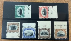 1901 U.S.  #294-299 Pan-American Expo Plate Number single set 2c & 8c NH 