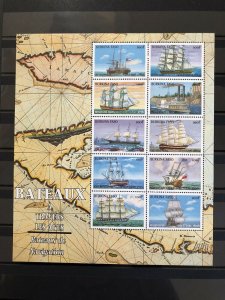 BATEAUX Burkina Faso Ms Souvenir Ships Sailing Vessel Maps Mnh