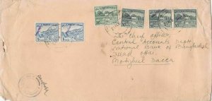 bangladesh overprints on pakistan early stamps cover ref 12820