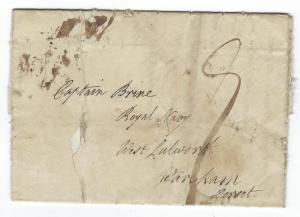 1812 Great Britain Cover To Captain Brine, Royal Navy - Personal Letter (CA23)