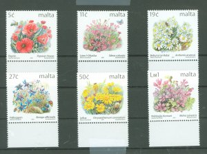 Malta #1061-1065 Mint (NH) Single (Complete Set) (Flowers)