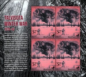 BEEPOST FINLAND - 2024 - Winter War 1939-40 - Perf 4v Sheet-M N H -Private Issue