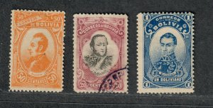 Bolivia Sc#51-53 M+U/H/F-VF, Cv. $35