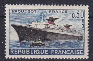 FRANCE 1018 MH 1962 SHIP-NEW FRENCH LINER FRANCE