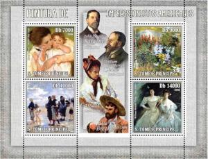 SAO TOME E PRINCIPE 2006 SHEET AMERICAN IMPRESSIONISTS ART PAINTINGS st6302a