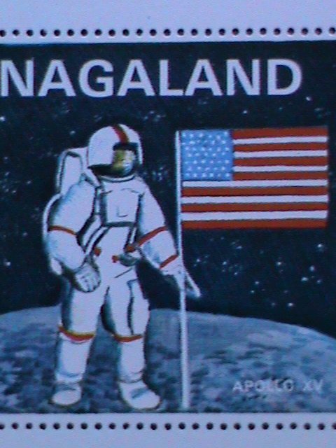 ​NAGALAND-1972-APOLLO 16 -SUCCESSFUL MOON LANDING -OVPT. MNH S/S  VERY FINE