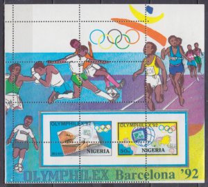 1992 Nigeria 588-589/B14CA error perforation / 1992 Olympic Games in Barcelona