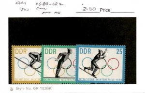 Germany - DDR, Postage Stamp, #680-682 Mint NH, 1963 Olympic Skiing (AB)