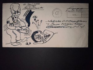 1945 USA Hand Drawn Cachet Cover Maxwell Field AL to Garden City NY