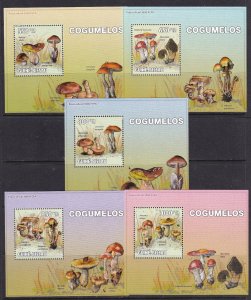 Guinea Bissau 2010 Mushrooms 5 S/Sheets Deluxe Edition MNH