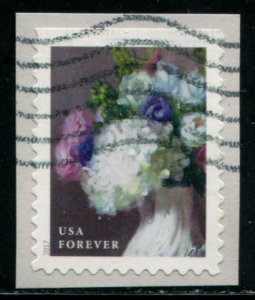 5238 US (49c) Flowers from the Garden SA bklt - white vase, used on paper