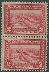 USA SC# 398 Panama-Pacific, Locks Panama Canal 2c MNH PAIR