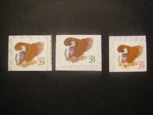 Scott 2595-7, 29c Eagle, All three varieties, MNH Booklet singles