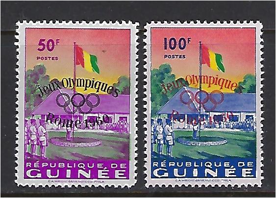 Guinea set Scott # 201-2  Mint Never Hinged