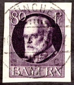 1920, Germany Bavaria 80pf, Used, Sc 129