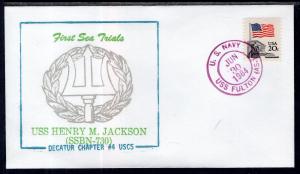 US USS  Henry M Jackson First Sea Trials 1984 Submarine Cover