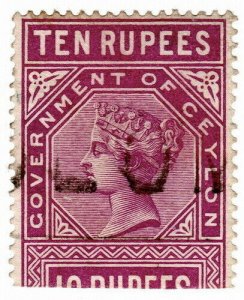 (I.B) Ceylon Telegraphs : 10R Purple