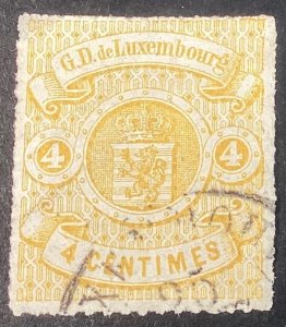 Luxembourg #15 1867 4c yellow Coat of Arms
