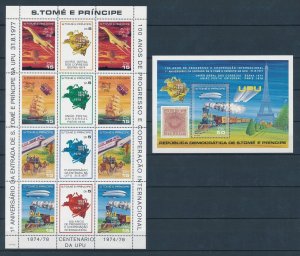 [113245] Sao Tome & Principe 1978 Railway trains UPU Concorde with sheet MNH