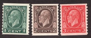 Sc 205-07 - Canada - 1933 - KGV Medallion Coils - MH - F+ -  superfleas - cv$48