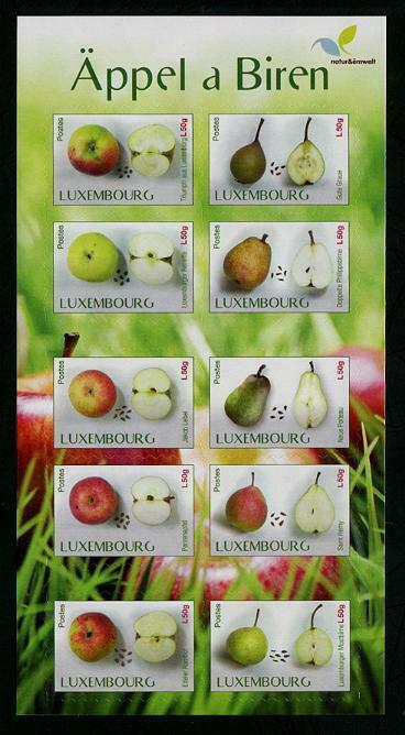 HERRICKSTAMP LUXEMBOURG Sc.# 1401 Apples & Pears Sheetlet