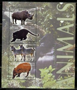 GHANA  A WILD WORLD OF ANIMALS OF FOUR  SHEET MINT NH