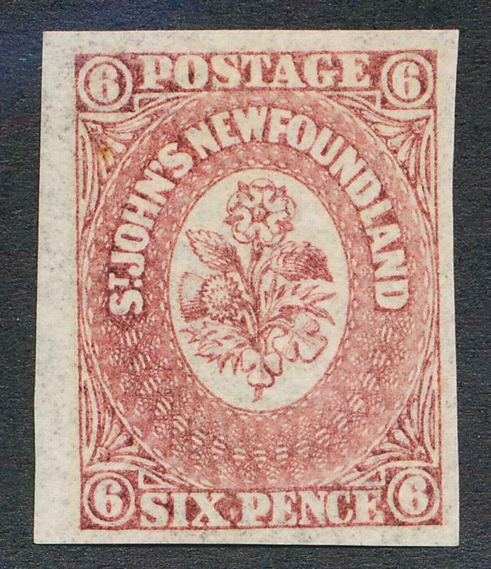 NEWFOUNDLAND 20 MINT VF LH 4 MARGIN 6 PENCE