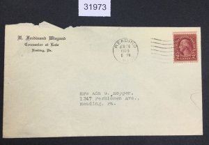 US STAMPS #634A ON COVER USED   LOT #31973