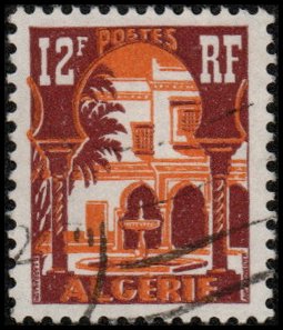 Algeria 257 - Used - 12fr Patio of Bardo Museum (1954) +