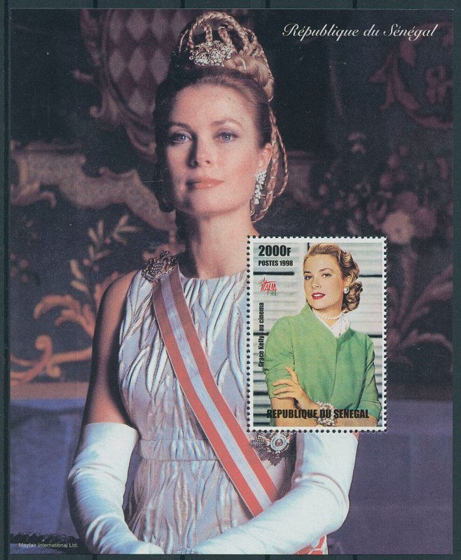 Grace Kelly Celebrities Stamps Senegal 1998 MNH Actresses Royalty People 1v M/S