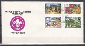 Gambia, Scott cat. 704-707. World Scout Jamboree issue on a First day cover. ^