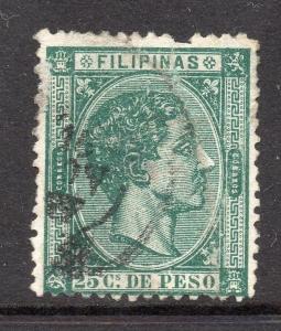 Philippines 1870s Classic Alfonso Used Value 25c. 182369