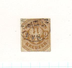 German - Prussia Cat. No. 27, 9kr bister brown SCV $45.00