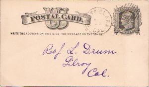 United States California Santa Clara c1880 circular grid  Postal Card.