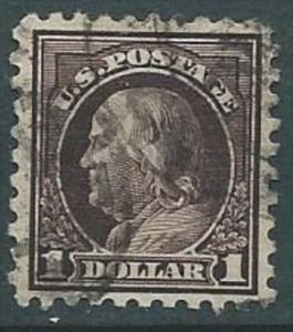 USA 1916-17 Flat Press P.10 Washington  violet blaCk $1 USED SC 478 YV 216 Ty...