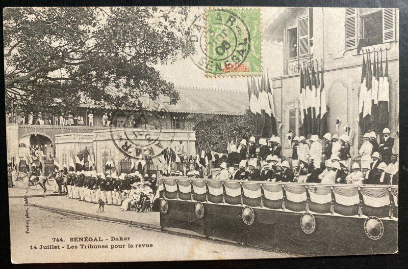 1906 Dakar Senegal Real Picture postcard Cover RPPC Troops Review 