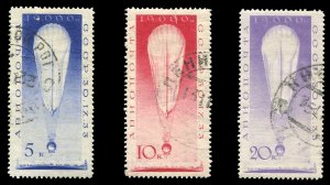 Russia, Air Post #C37-39, 1933 Stratostat, used set of three