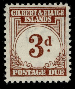 GILBERT AND ELLICE ISLANDS GVI SG D3, 3d brown, LH MINT. Cat £18.