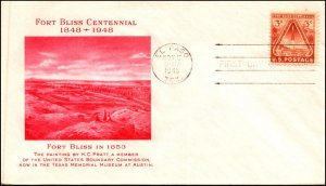 Scott 976 - 3 Cents Fort Bliss Fulton FDC Unaddressed Planty 976-10