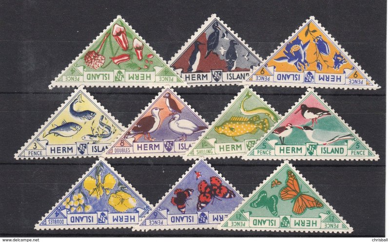 Guernsey Herm 1954 Triangulars 10 values unmounted mint NHM