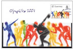 Guernsey Sc 848 2004 Athens Olympics stamp sheet used 