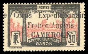 French Colonies, Cameroon #108 Cat$200, 1915 30c gray black and red, dried gu...